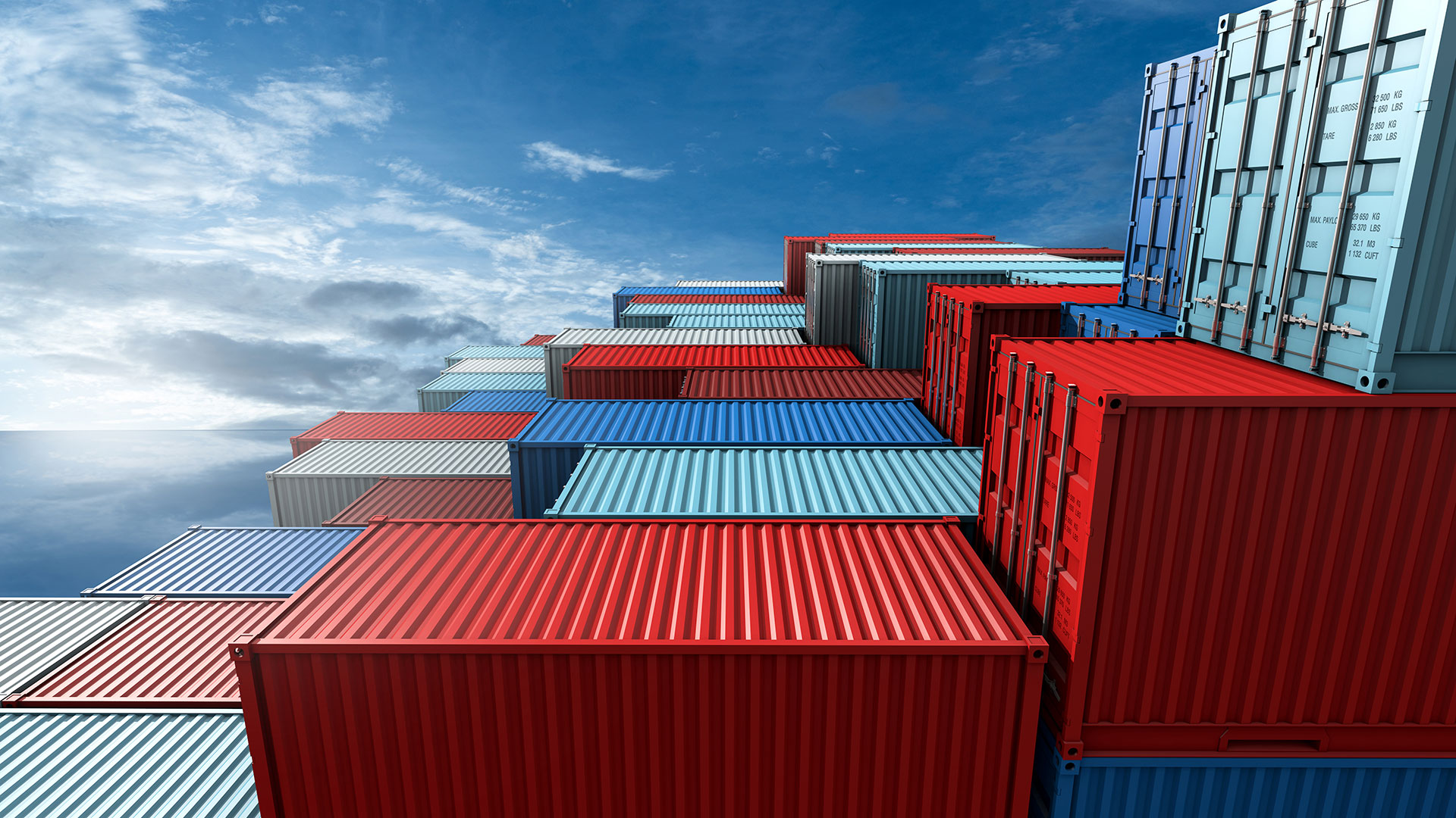 Colourful shipping containers