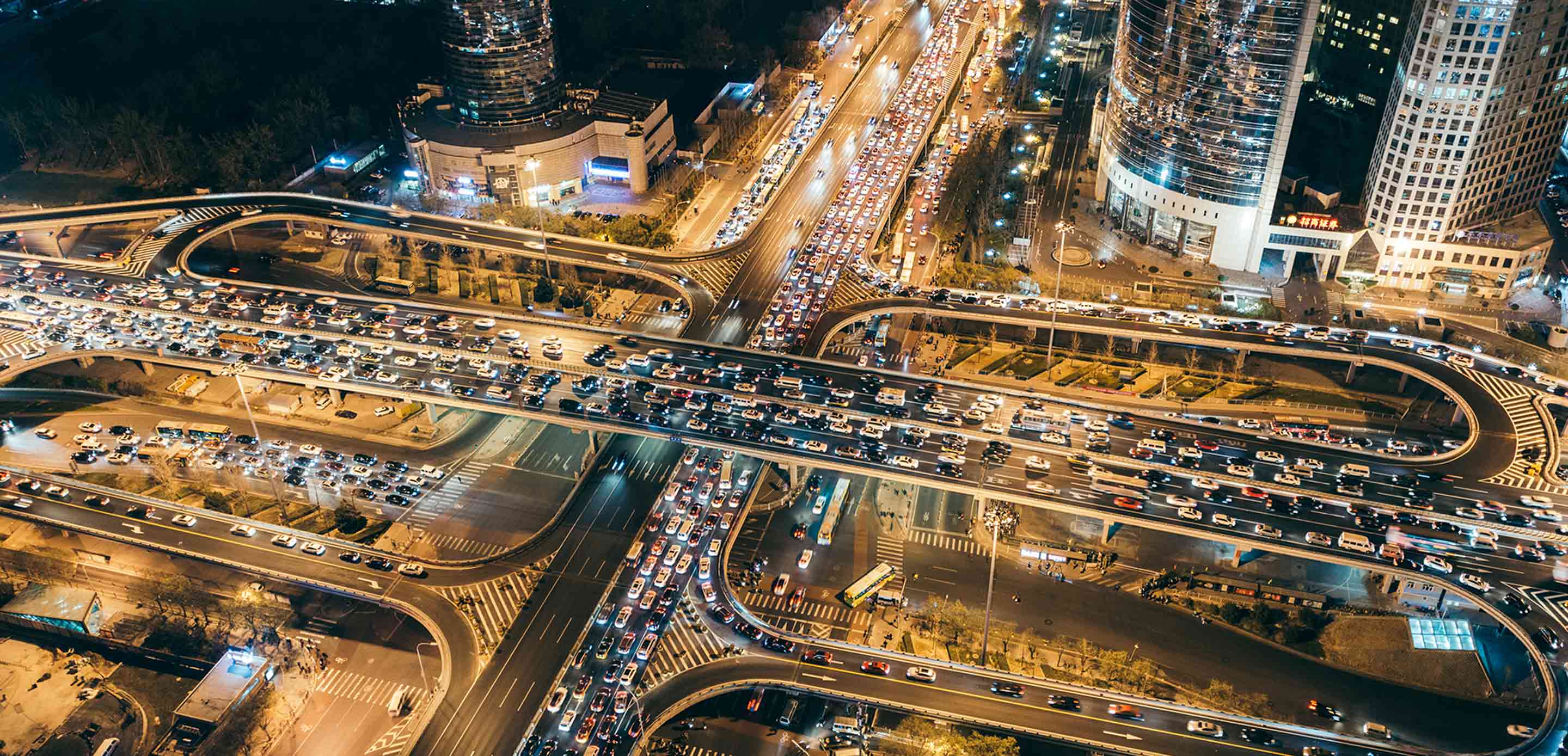 Busy road night time