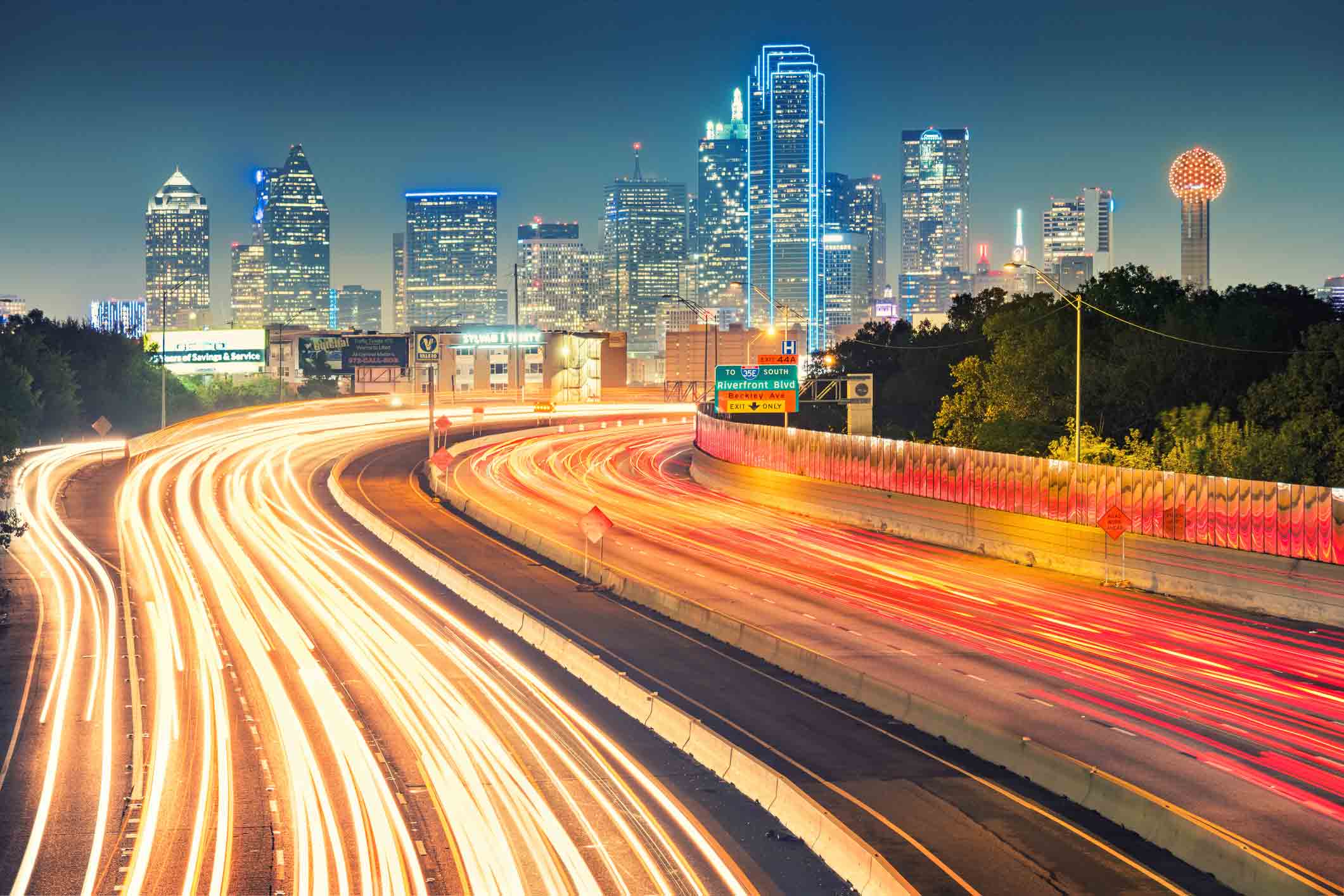 night skyline fast traffic lights night skyline fast traffic lights