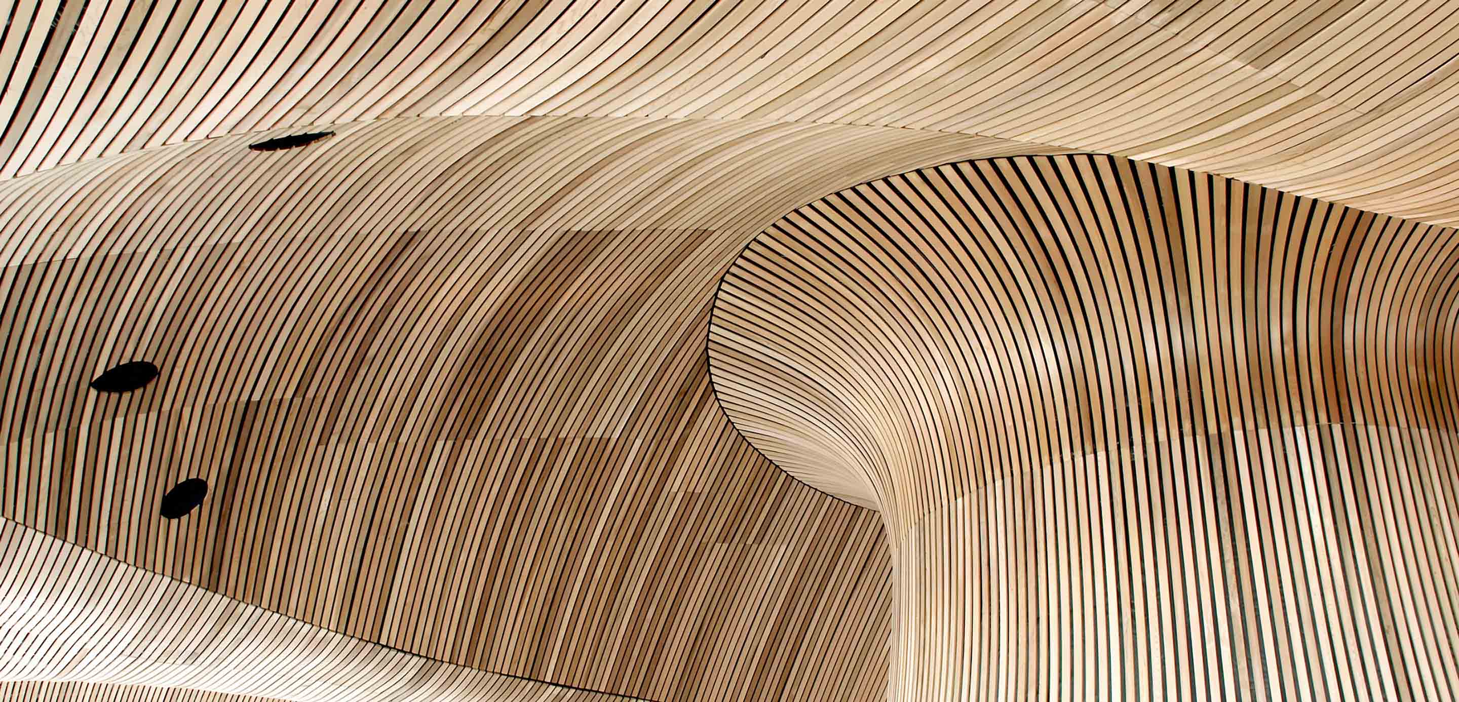 internal view of a curved wooden ceiling internal view of a curved wooden ceiling